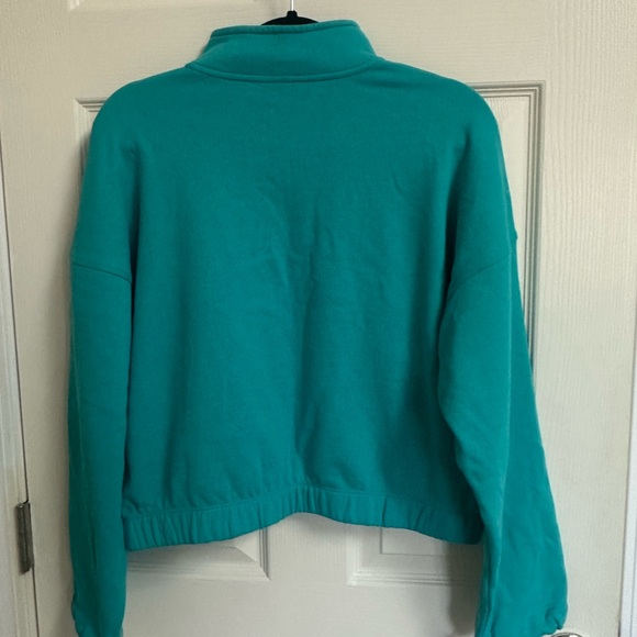 Calvin Klein Performance Teal 1/4 Zip sweatshirt - Picture 4 of 5